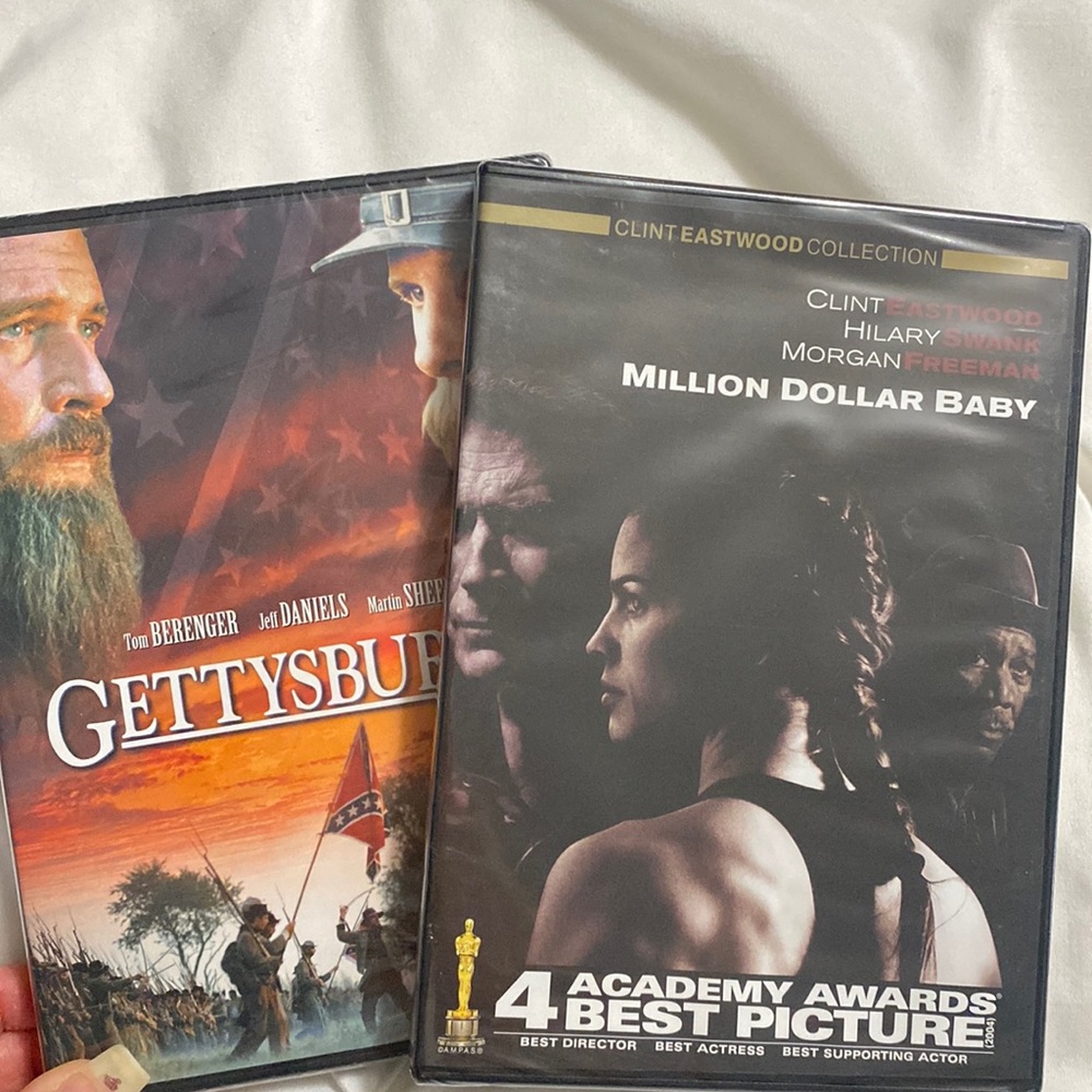 New!! Movie bundle of Million Dollar Baby and Gettysburg